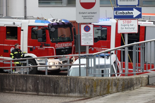 Brand im Klinikum in Wels-Neustadt fhrte zu Einsatz zweier Feuerwehren