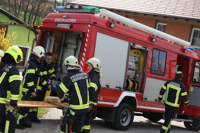 Drei Feuerwehren bei Brand eines Hackschnitzelbunkers in Tollet im Einsatz