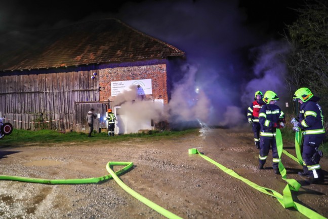 Dritter Brand: Diesmal Feuer im Lagerraum eines landwirtschaftlichen Gebudes in Marchtrenk