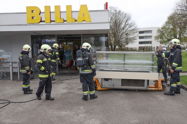 Brand in einer Filiale eines Lebensmittelhndlers in Wels-Lichtenegg