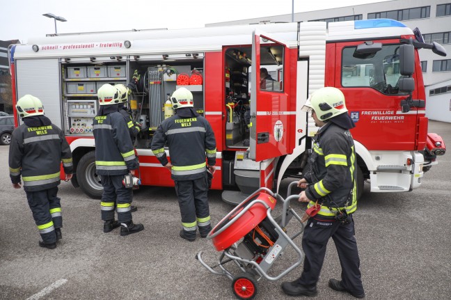 Brand in einer Filiale eines Lebensmittelhndlers in Wels-Lichtenegg