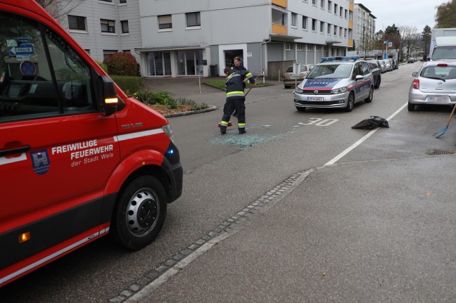 Glassplitter einer Heckscheibe lsten Einsatz in Wels-Lichtenegg aus