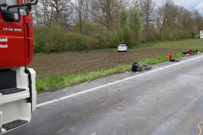 Drei teils Schwerverletzte bei Crash auf Pyhrnpass Strae in Inzersdorf im Kremstal