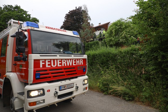 Drei Feuerwehren bei Brand einer Gartenhtte in Kematen an der Krems im Einsatz