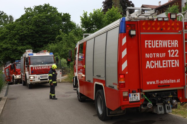 Drei Feuerwehren bei Brand einer Gartenhtte in Kematen an der Krems im Einsatz