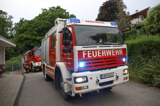 Drei Feuerwehren bei Brand einer Gartenhtte in Kematen an der Krems im Einsatz