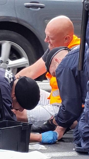 Klimakleber blockierten die Nibelungenbr�cke in Linz-Urfahr