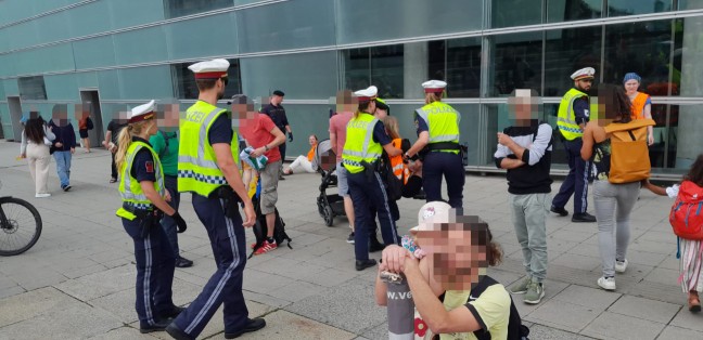 Klimakleber blockierten die Nibelungenbr�cke in Linz-Urfahr