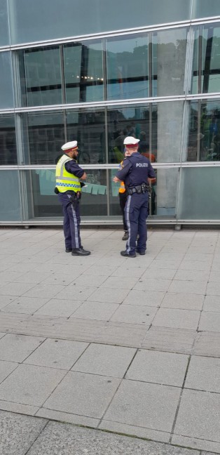 Klimakleber blockierten die Nibelungenbr�cke in Linz-Urfahr