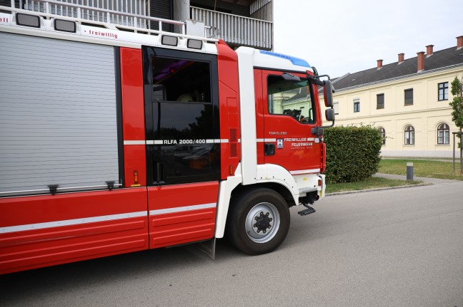 Einsatz der Feuerwehr in Wels-Lichtenegg durch nicht erreichbaren piepsenden Melder