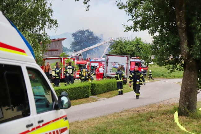 18 Feuerwehren bei Großbrand in Klam im Einsatz