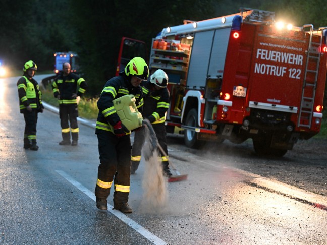 Schwerer Verkehrsunfall eines Kleintransporters auf Mühllackener Straße bei Herzogsdorf