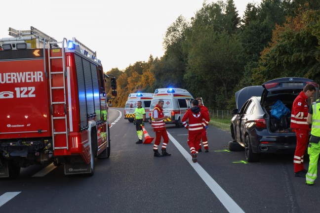 Crash auf Innkreisautobahn bei Wels-Oberthan forderte zwei Leichtverletzte