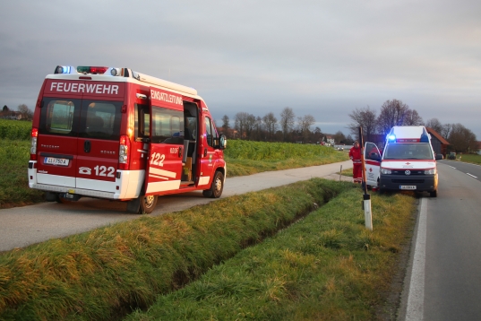 Verkehrsunfall auf der Paschinger Straße in Oftering endet glücklicherweise glimpflich