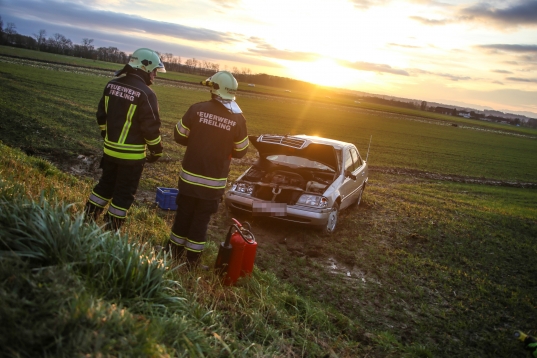 Verkehrsunfall auf der Paschinger Straße in Oftering endet glücklicherweise glimpflich