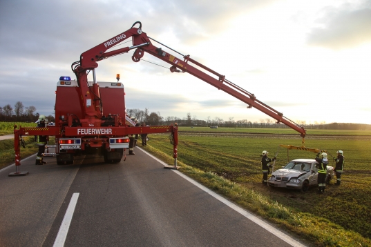 Verkehrsunfall auf der Paschinger Straße in Oftering endet glücklicherweise glimpflich