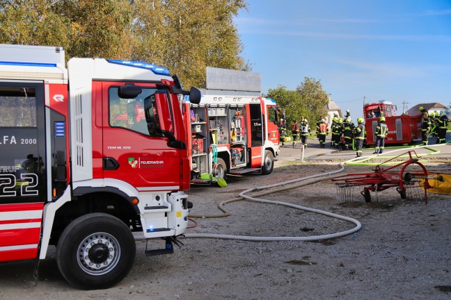 Groeinsatz bei Vollbrand eines landwirtschaftlichen Objektes in Vorderweienbach