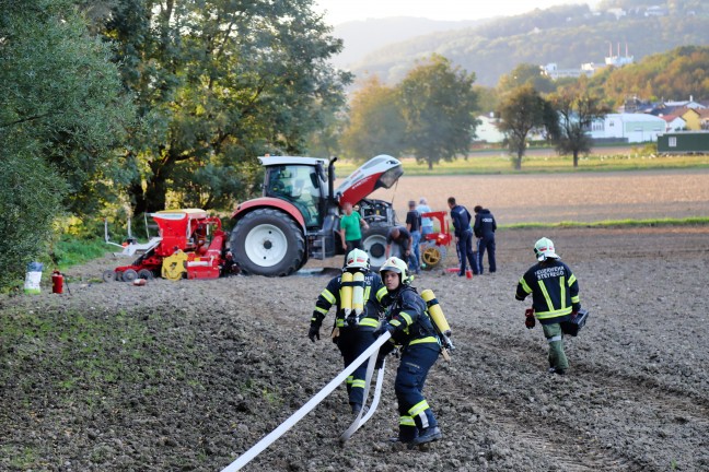 Beginnender Traktorbrand in Linz-Dornach-Auhof noch rechtzeitig entdeckt und eingedmmt