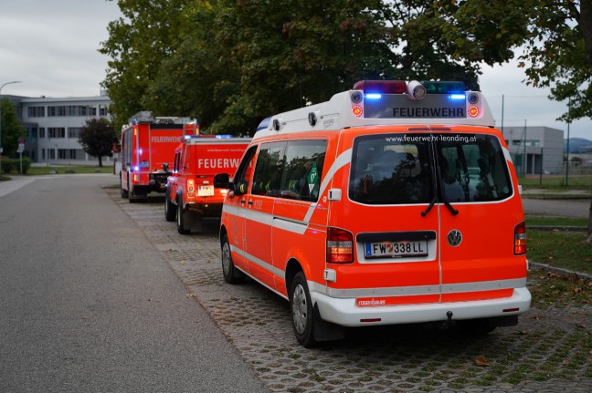 Chlorgasaustritt in einem Hallenbad in Leonding fhrte zu Einsatz zweier Feuerwehren