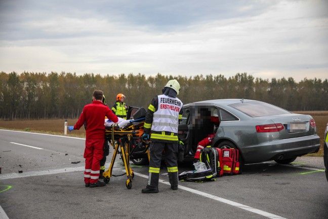 Schwerer Kreuzungscrash an Gemeindegrenze zwischen Holzhausen und Marchtrenk