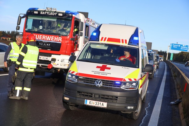 Autoberschlag auf Pyhrnautobahn bei Ried im Traunkreis fordert zwei Verletzte