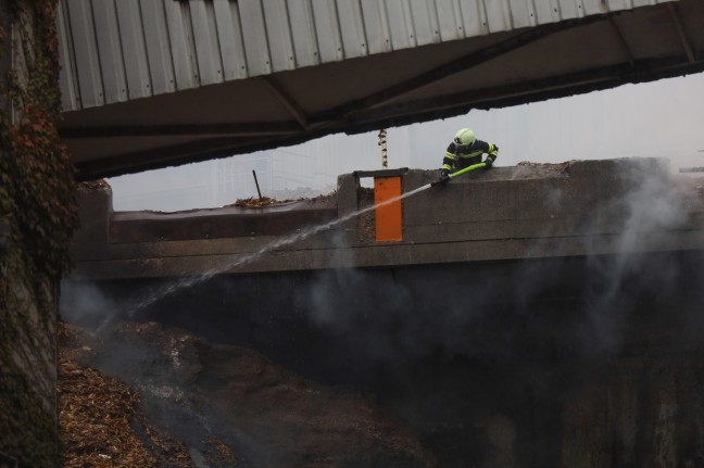 Sieben Feuerwehren bei Brand am Gelnde einer Papierfabrik in Laakirchen im Einsatz