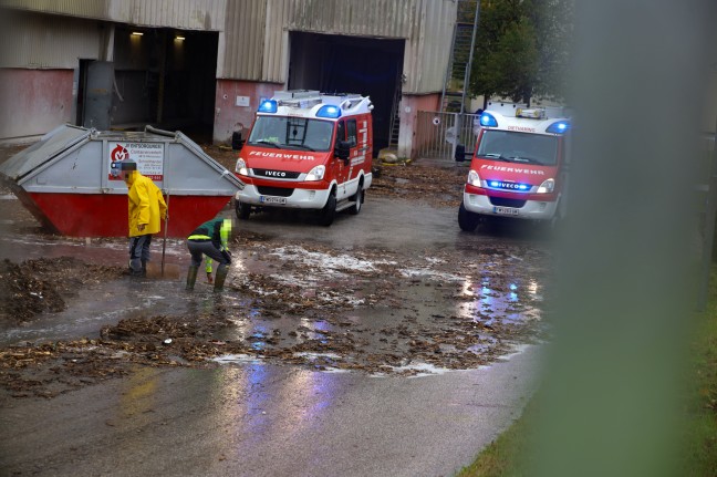 Sieben Feuerwehren bei Brand am Gelnde einer Papierfabrik in Laakirchen im Einsatz