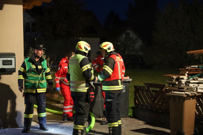 Kellerbrand in einem Einfamilienhaus in Fischlham fhrte zu Einsatz zweier Feuerwehren