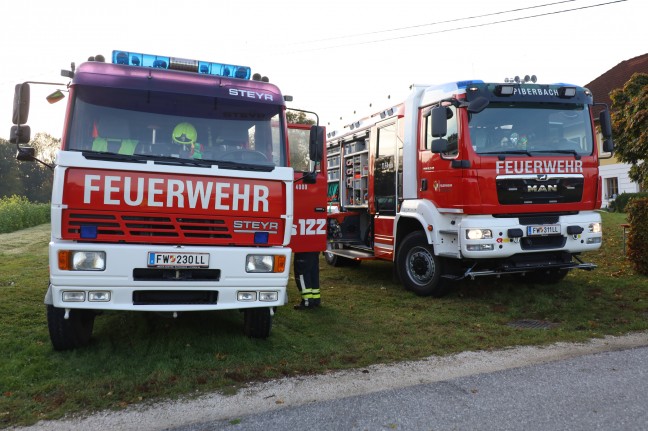 Brand im Hackschnitzelbunker eines landwirtschaftlichen Nebengebudes in Piberbach