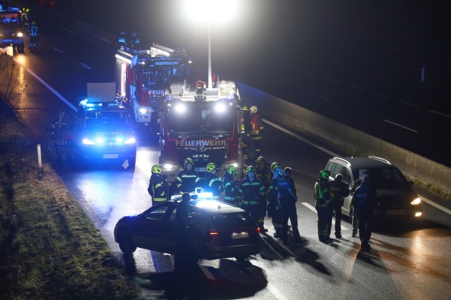 Totalsperre der Pyhrnautobahn bei Ried im Traunkreis nach Unfall