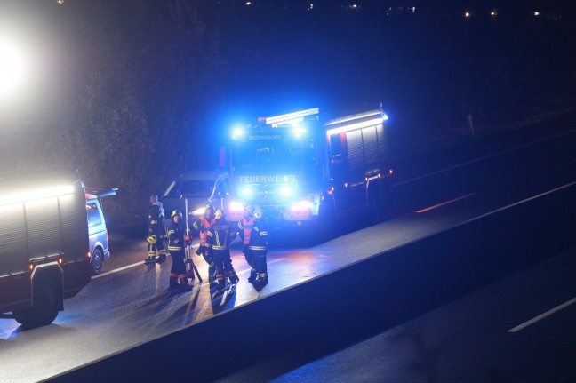 Totalsperre der Pyhrnautobahn bei Ried im Traunkreis nach Unfall