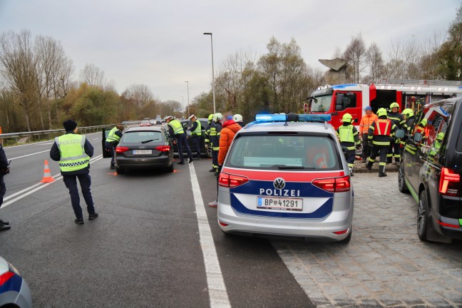 Augenscheinlich schwerer Verkehrsunfall in Langenstein endet glimpflich