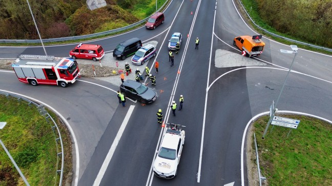 Augenscheinlich schwerer Verkehrsunfall in Langenstein endet glimpflich