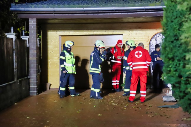 Einsatzkrfte kurzzeitig bei Verpuffung in Heizraum in einem Wohnhaus in Gallneukirchen im Einsatz