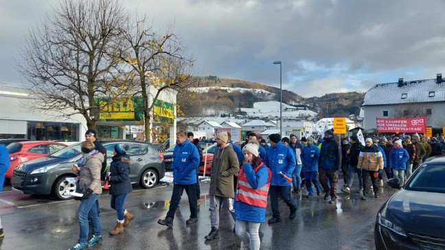 Streiks zu den Metaller-Kollektivvertragsverhandlungen in Obersterreich