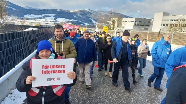 Streiks zu den Metaller-Kollektivvertragsverhandlungen in Obersterreich