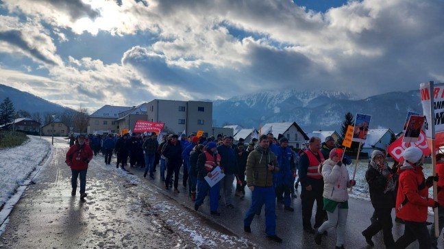 Streiks zu den Metaller-Kollektivvertragsverhandlungen in Obersterreich