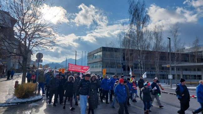 Streiks zu den Metaller-Kollektivvertragsverhandlungen in Obersterreich