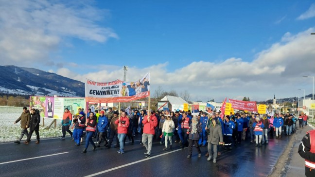 Streiks zu den Metaller-Kollektivvertragsverhandlungen in Obersterreich