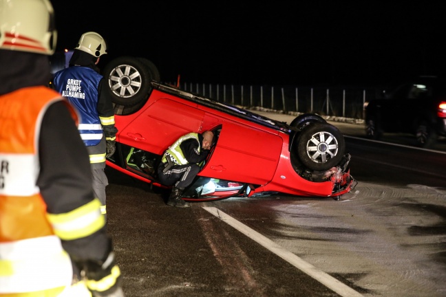 Fahrzeugberschlag auf der Westautobahn endet glimpflich