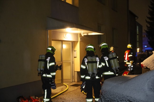 Brand in der Wohnung eines Mehrparteienwohnhauses in Grieskirchen