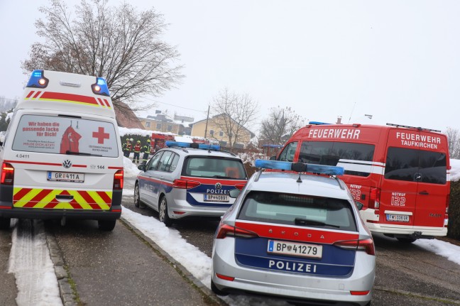 Fnf Feuerwehren bei Brand an einer Hackschnitzelheizung in Taufkirchen an der Trattnach im Einsatz