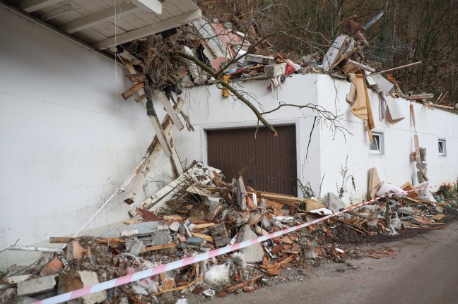 Murenabgang: 500 Jahre altes Haus in Kirchberg ob der Donau von Mure vllig zerstrt