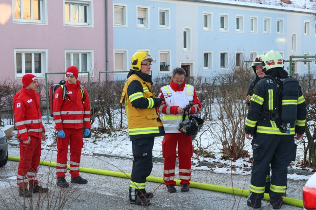 Brand einer Wohnung in einem Mehrparteienwohnhaus in Wels-Vogelweide