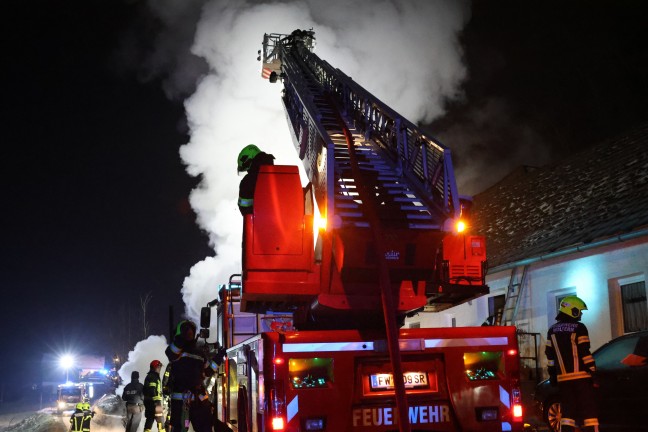 Sechs Feuerwehren bei Brand eines Stadels in Dietach im Einsatz