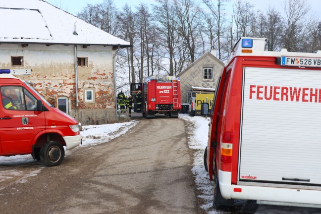 Vier Feuerwehren bei Brand auf einem Bauernhof in Ottnang am Hausruck im Einsatz