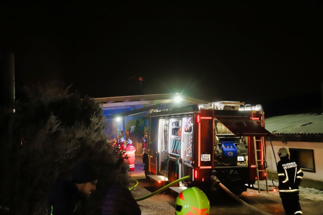 Fnf Feuerwehren zu Wohnhausbrand nach Bad Leonfelden alarmiert