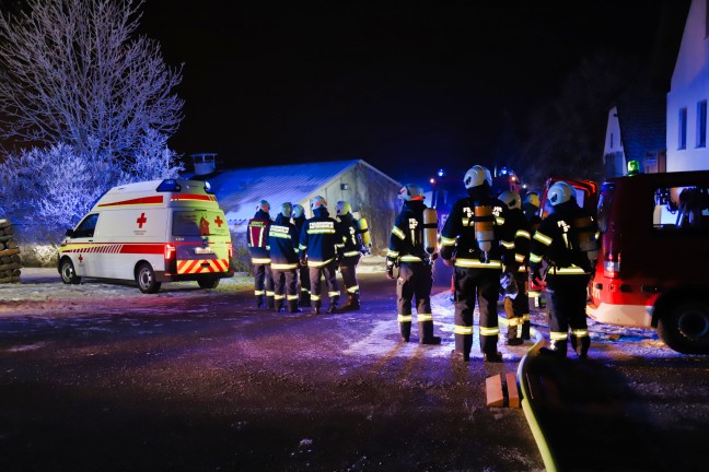 Fnf Feuerwehren zu Wohnhausbrand nach Bad Leonfelden alarmiert