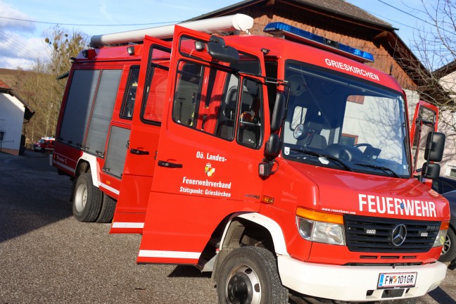 Vier Feuerwehren bei Brand auf einer Abbruchbaustelle in Kematen am Innbach im Einsatz