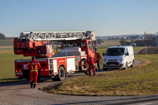 Personenrettung: Hhenretter der Feuerwehr nach schwerem Forstunfall in Mrschwang im Einsatz